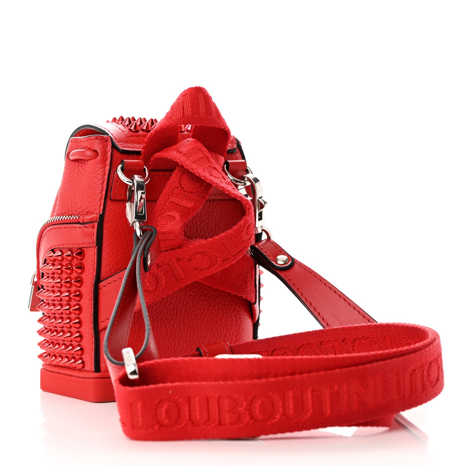Christian Louboutin Calfskin Spiked Mini Explorafunk Keyring Bag Loubi 3 of 9