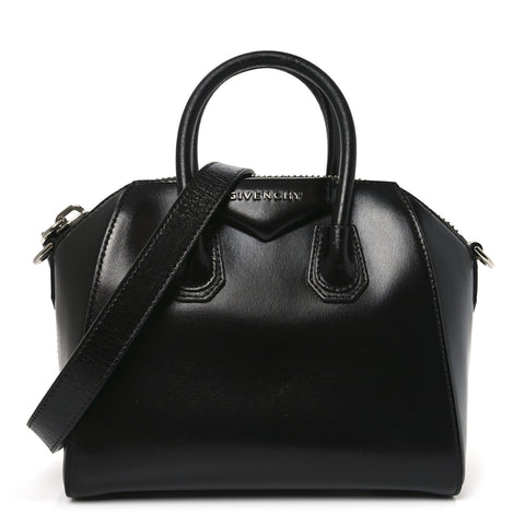 Shiny Lord Calfskin Mini Antigona Black