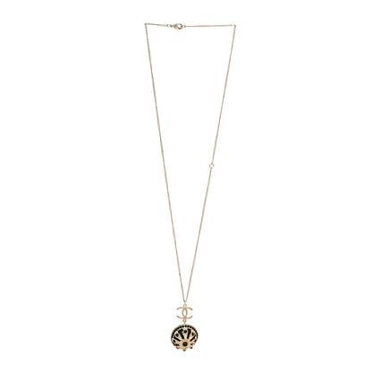 Chanel Crystal Resin CC Drop Necklace Gold Black 3 of 5