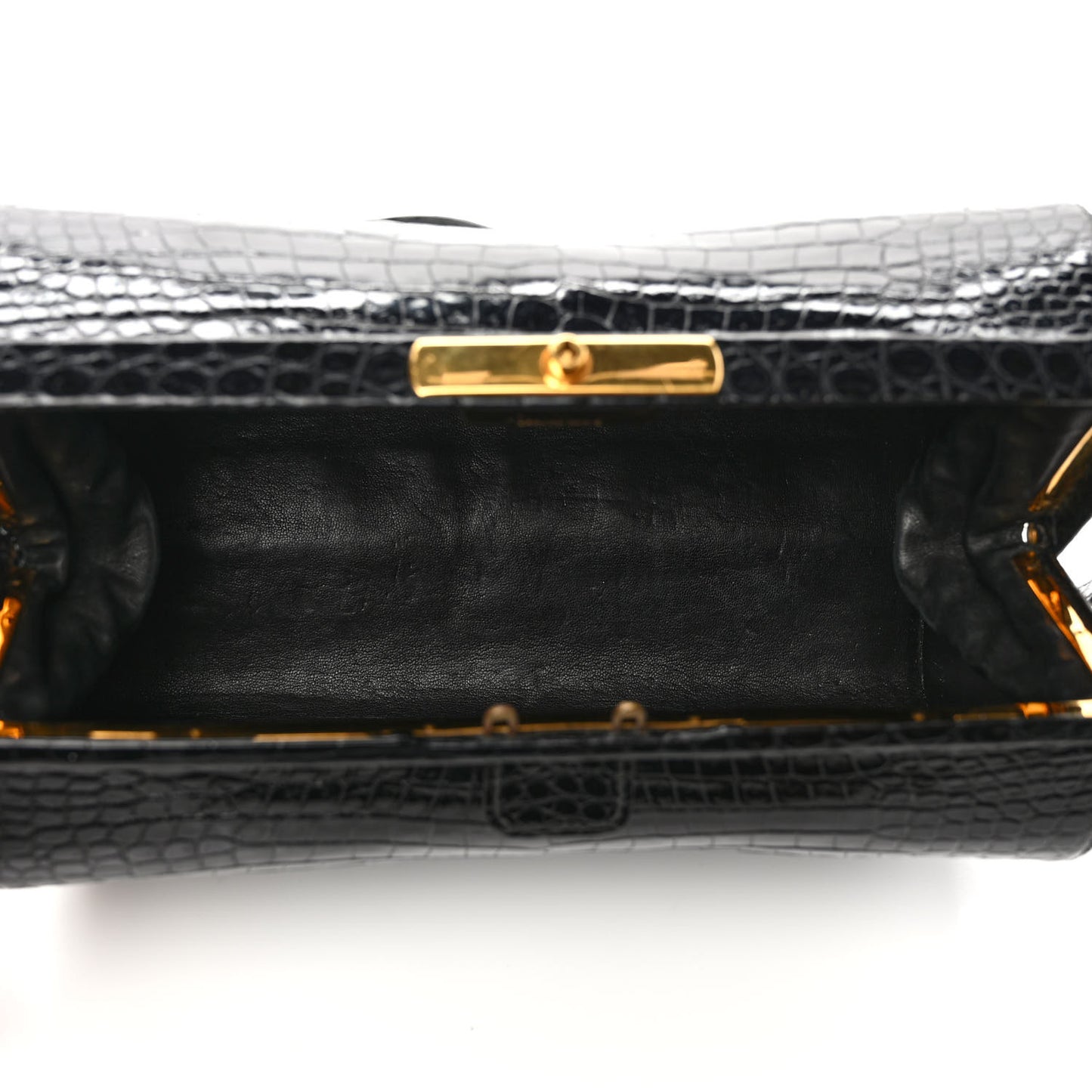 Shiny Crocodile Doctor Bag Black
