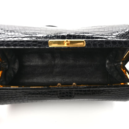 Hermes Shiny Crocodile Doctor Bag Black 5 of 10