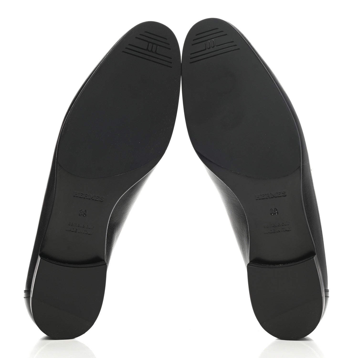 Hermes Goatskin Womens Paris Loafers 39 Black 5 of 9