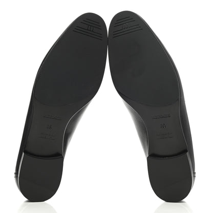 Hermes Goatskin Womens Paris Loafers 39 Black 5 of 9