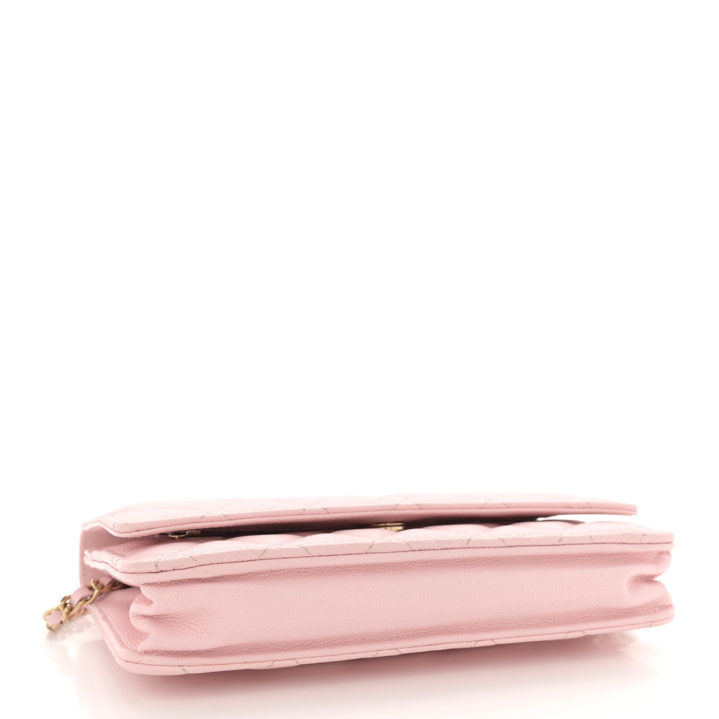 Caviar Quilted Wallet on Chain WOC Light Pink