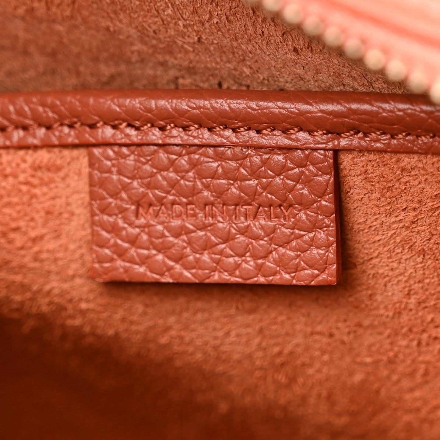 Drummed Calfskin Nano Luggage Terracotta