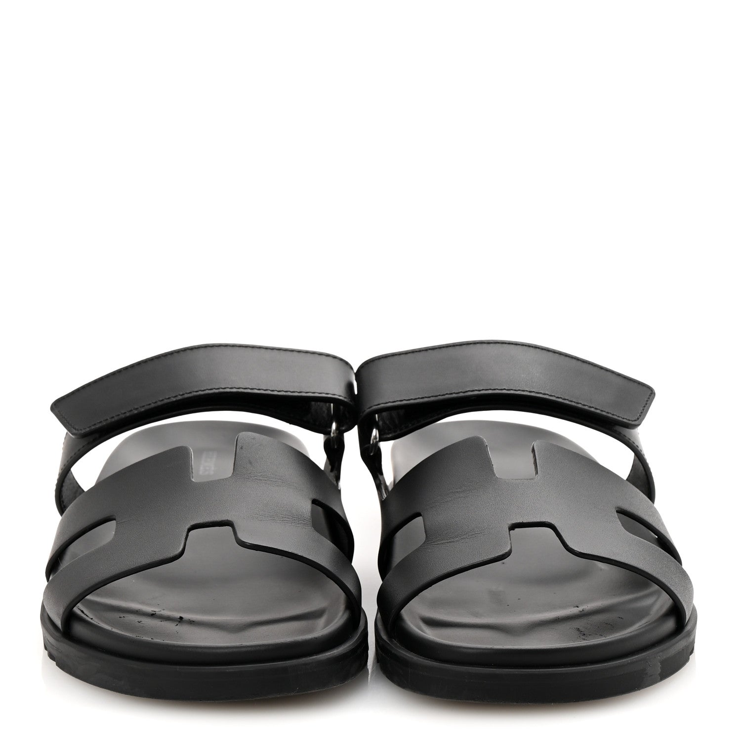 Hermes Calfskin Womens Chypre Sandals 40 Black 3 of 12
