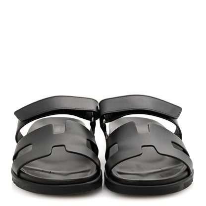 Hermes Calfskin Womens Chypre Sandals 40 Black 3 of 12