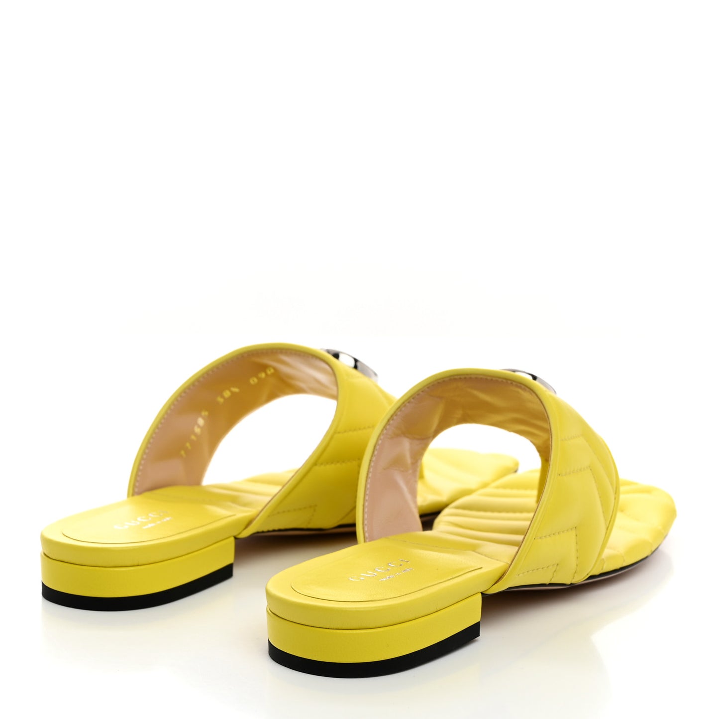 Nappa Charlotte Double G Marmont Thong Sandals 38.5 Banana