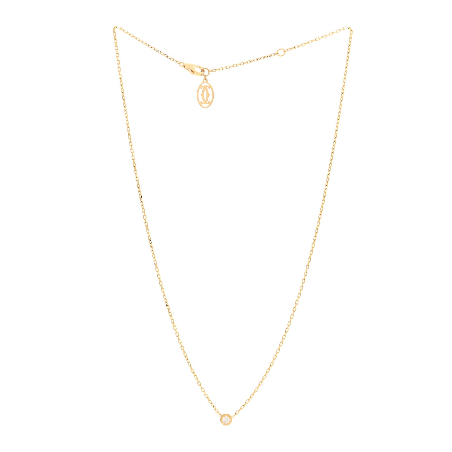 Cartier 18K Yellow Gold Diamond SM D'Amour Pendant Necklace 4 of 7