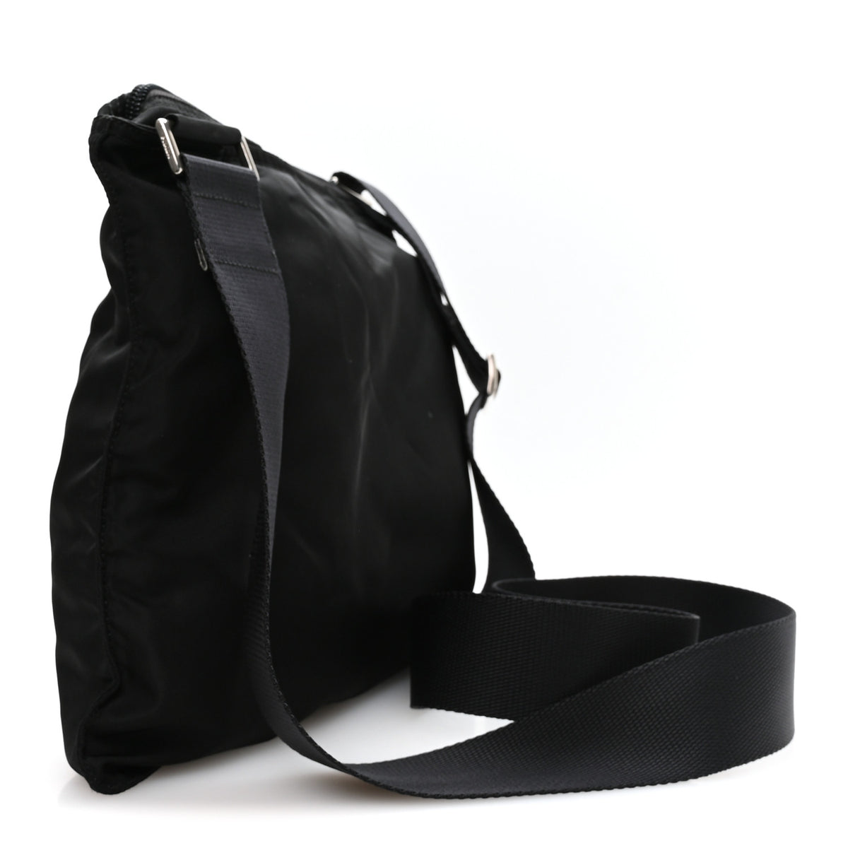 Nylon Vela Flat Messenger Bag Black