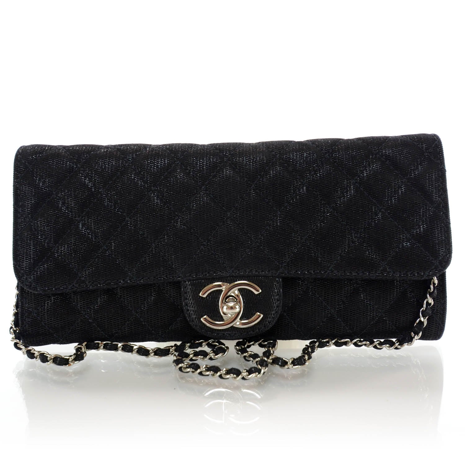Chanel Woven Calfskin Clutch Bag Black 1 of 9