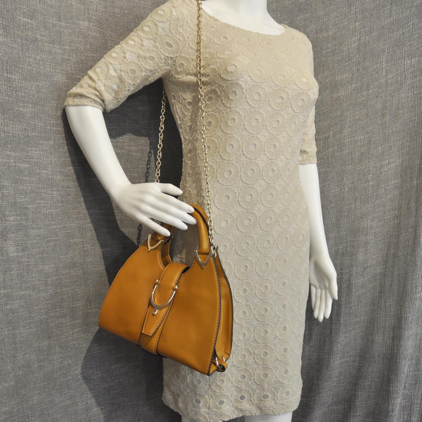 Leather Small Stirrup Top Handle Bag