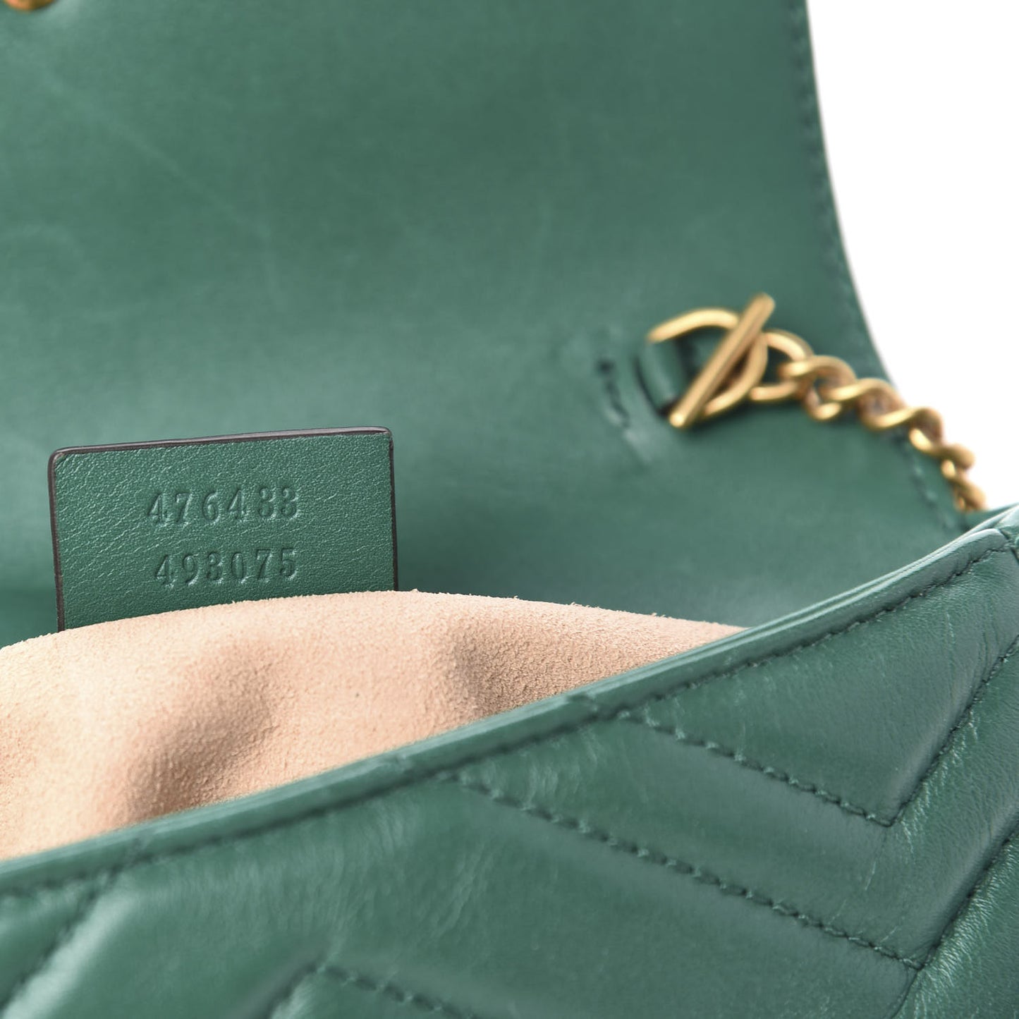 Calfskin Matelasse Super Mini GG Marmont Shoulder Bag Emerald Green