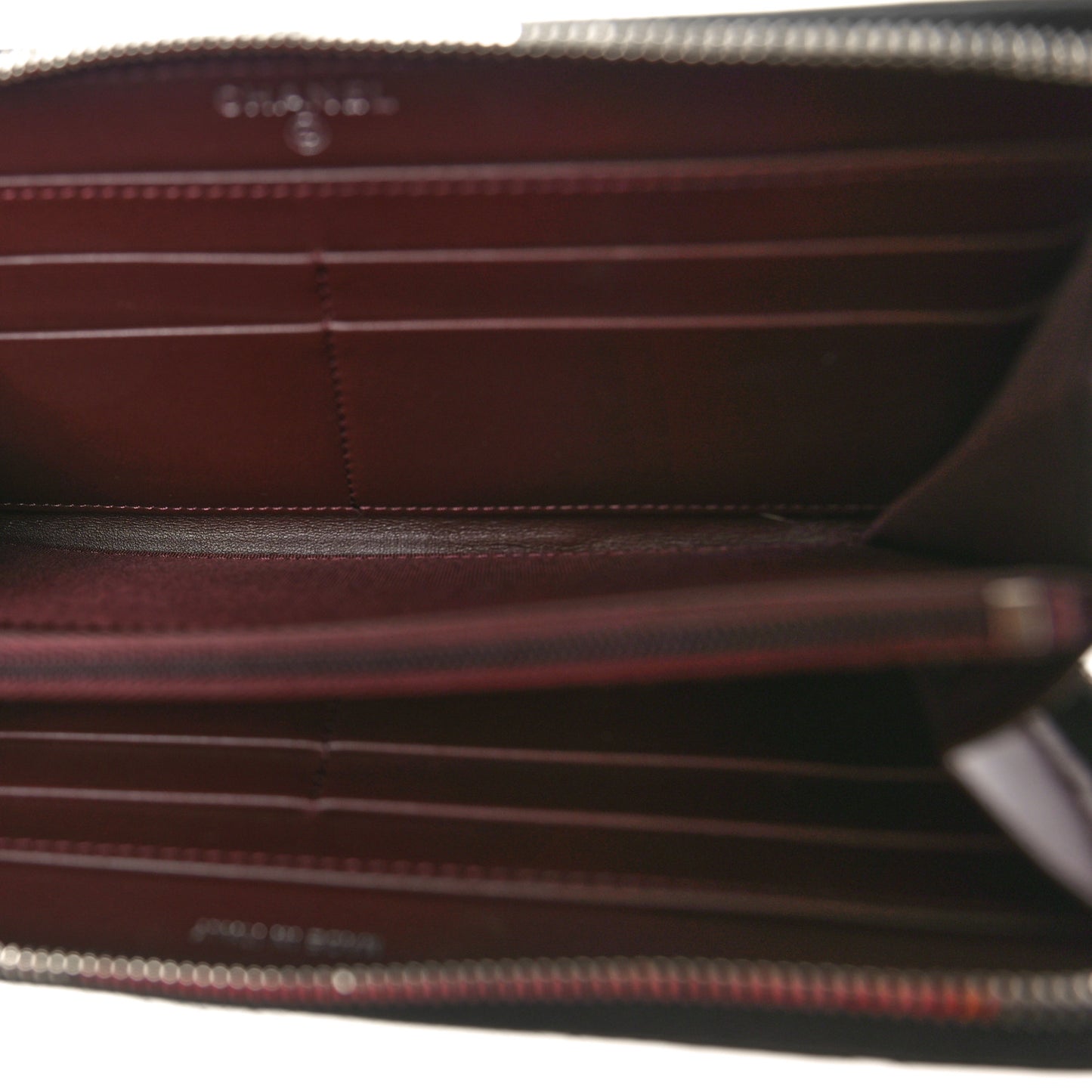 Caviar Quilted Large Zip Around Wallet Black