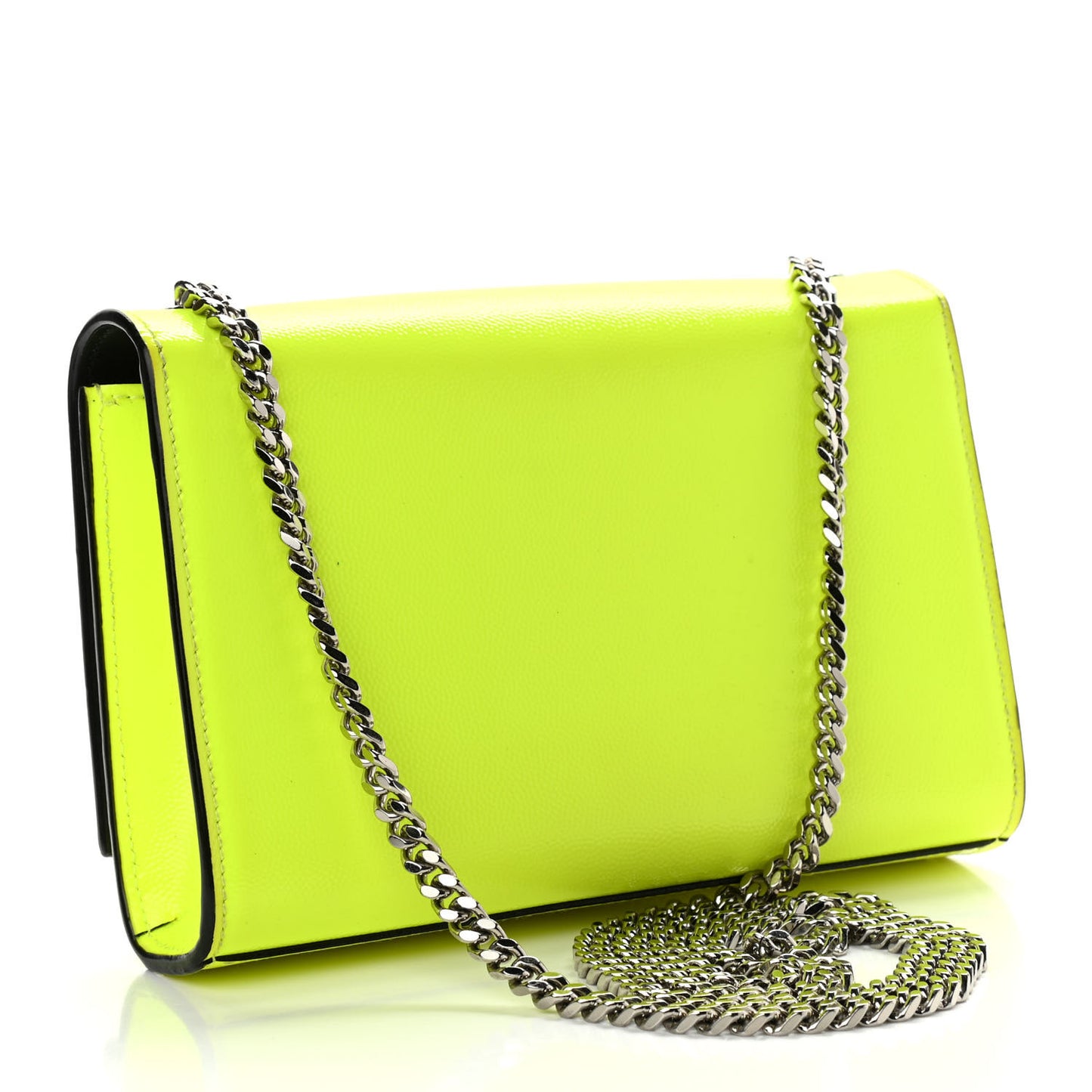 Patent Grain de Poudre Small Monogram Kate Satchel Neon Yellow