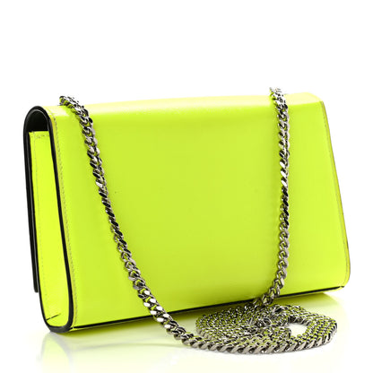 Saint Laurent Patent Grain de Poudre Small Monogram Kate Satchel Neon Yellow 3 of 16