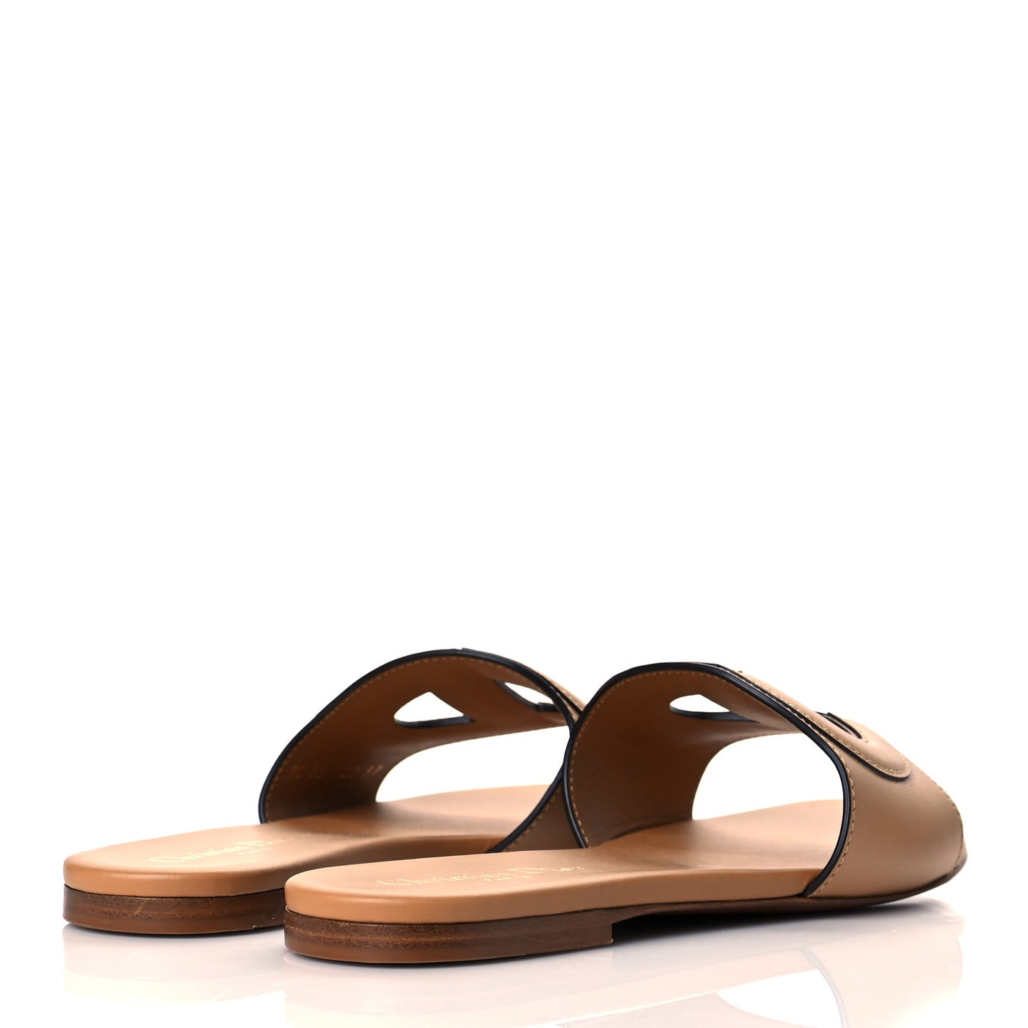 Calfskin D-Club Mule Sandal 37 Natural