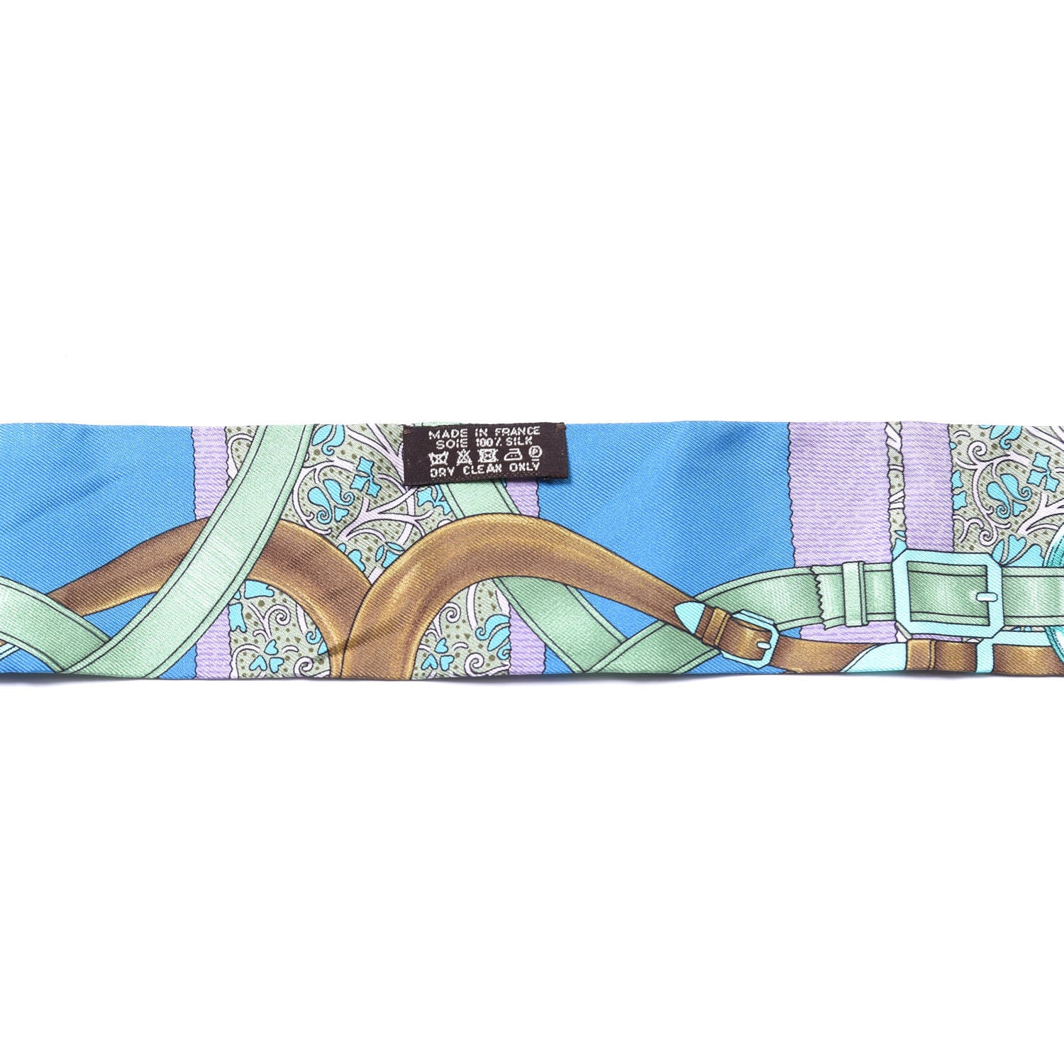 Hermes Silk Grand Manege Fleuri Twilly Cobalt Turquoise Jaune Vif 2 of 4