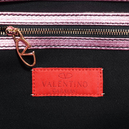 Valentino Garavani Metallic Nappa Nuage Bow Hobo Pink 6 of 10