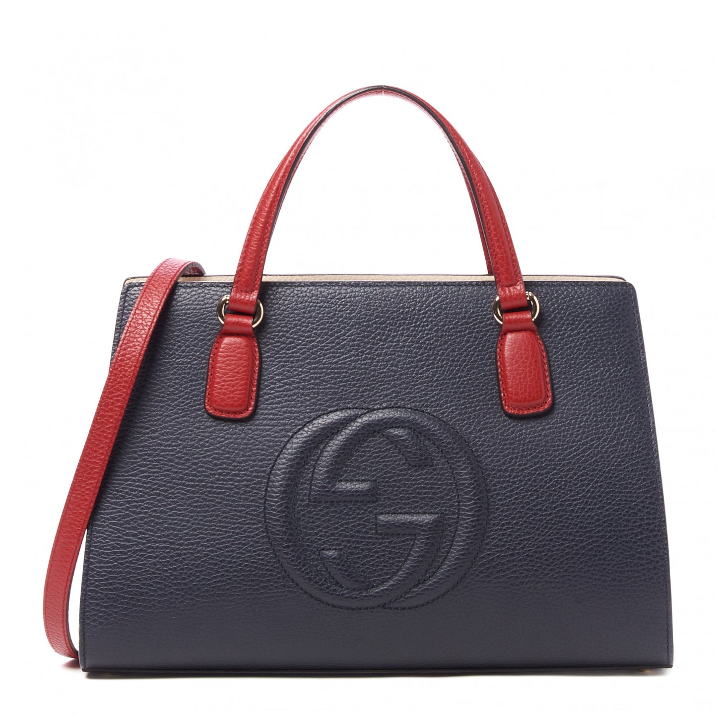Dollar Calfskin Medium Soho Top Handle Satchel Blue Hibiscus Red Mystic White