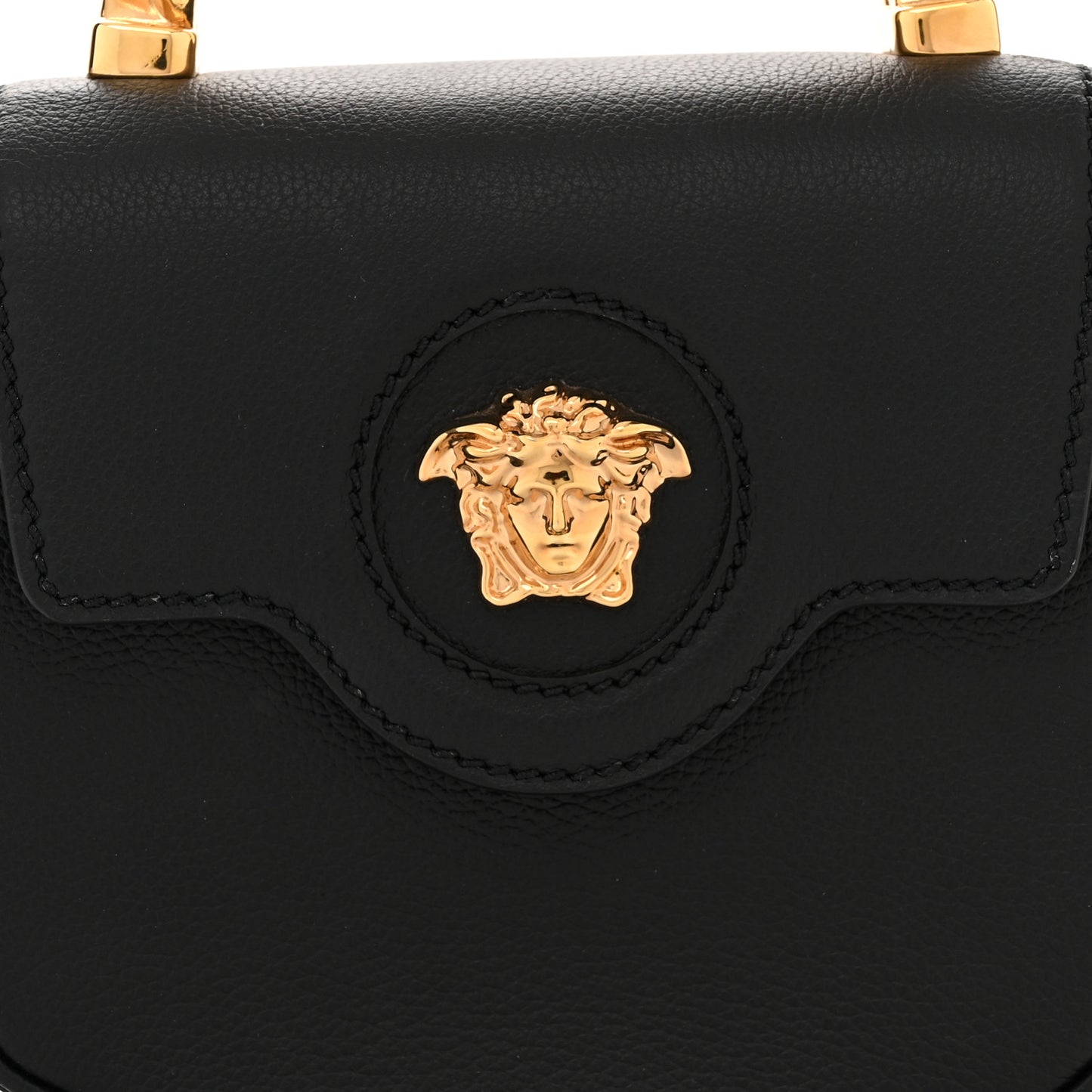 Grained Calfskin Mini La Medusa Bag Black