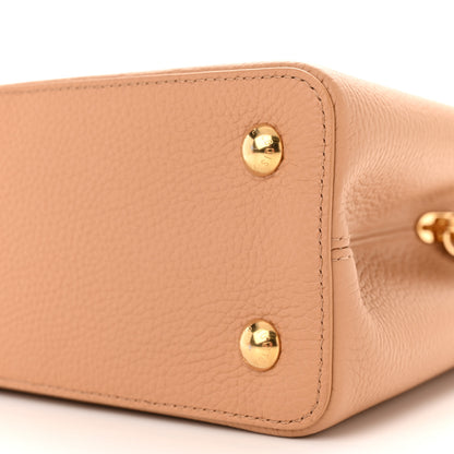 Louis Vuitton Taurillon Capucines MM Arizona Beige Wood Brown 9 of 10