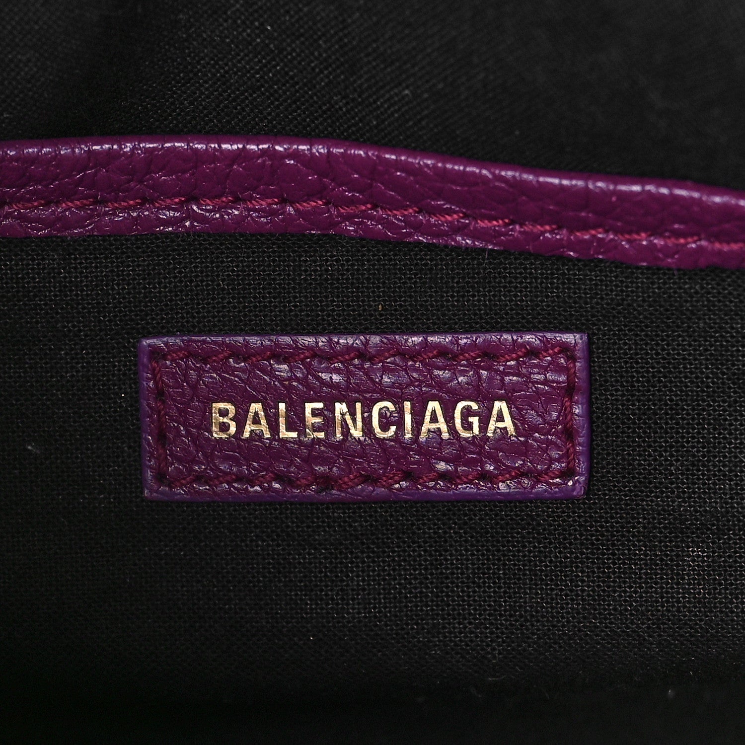 Balenciaga Chevre Gold Metallic Edge Hardware Nano City Violet Prune 6 of 8