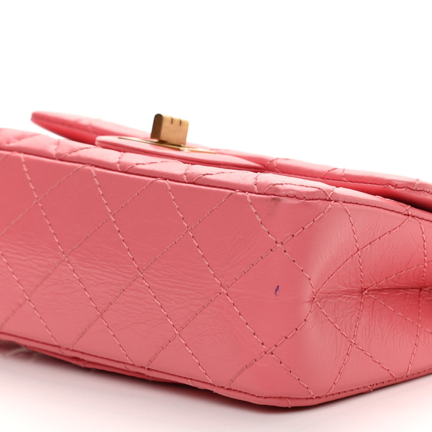Aged Calfskin Quilted 2.55 Reissue Mini Flap Pink