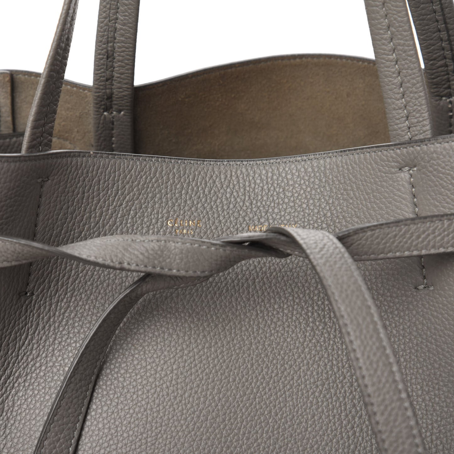 Soft Grained Calfskin Small Belt Cabas Phantom Grey