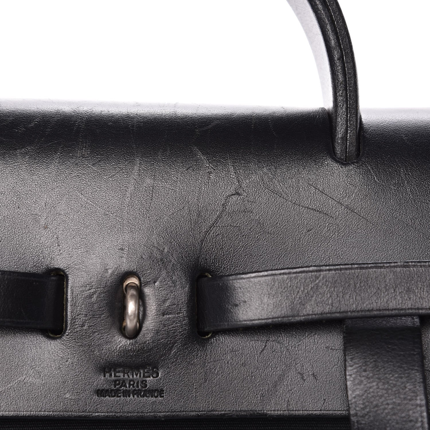 Hermes Toile Vache Calfskin Herbag 30 PM Backpack Black 9 of 20