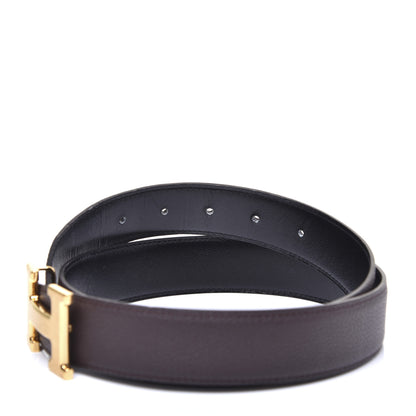 Hermes Box Togo 32mm H Belt 80 Black Chocolate 5 of 7