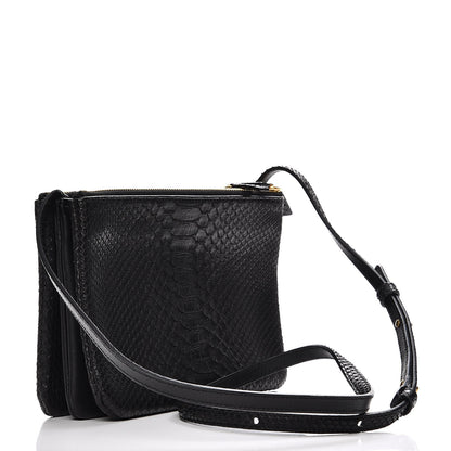 Celine Python Small Trio Crossbody Bag Black 3 of 8