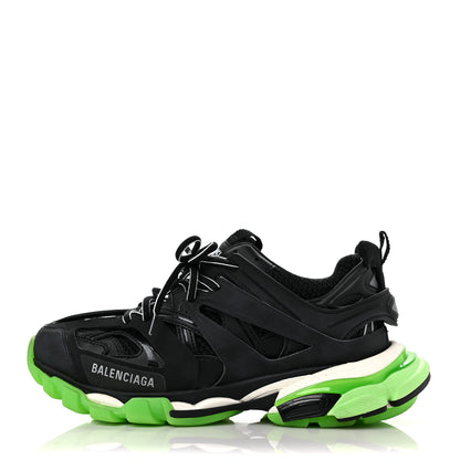 Balenciaga Mesh Nubuck Effect Fabric Glow in the Dark Womens Track Sneakers 40 Black Glow 1 of 8