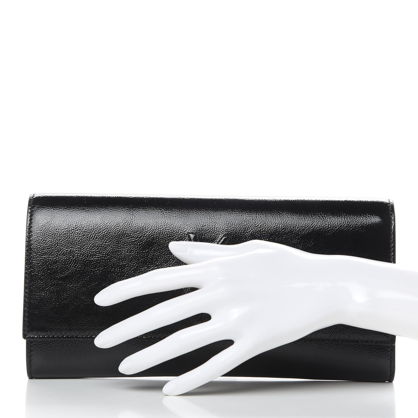 Textured Patent Monogram Small Belle De Jour Clutch Black