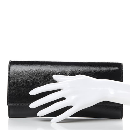 Saint Laurent Textured Patent Monogram Small Belle De Jour Clutch Black 2 of 8