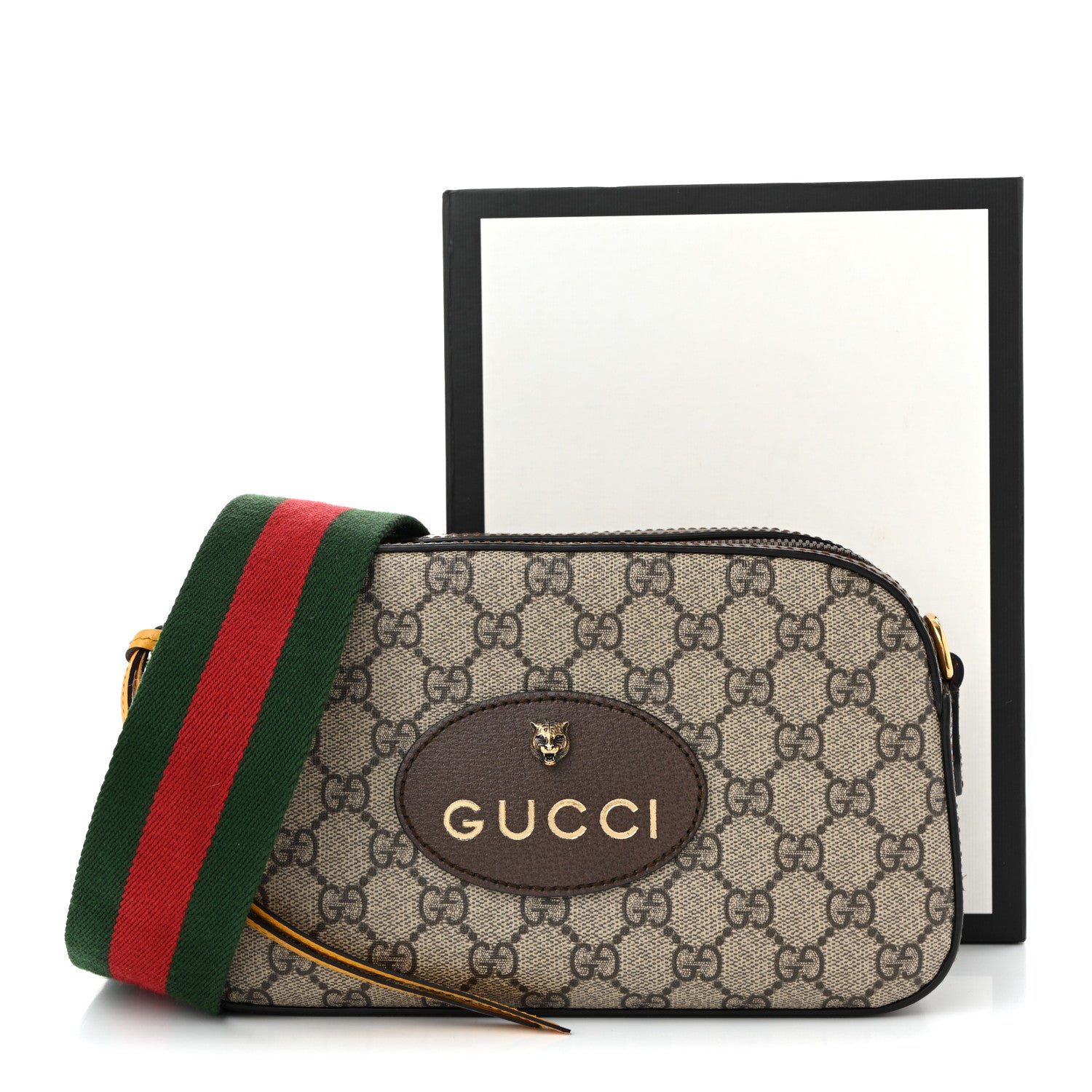 Gucci GG Supreme Monogram Web Neo Vintage Shoulder Bag Beige New Acero Crop 11 of 11