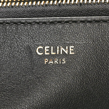 Celine Lambskin Quilted Large C Charm Zip Around Wallet Black 6 of 8
