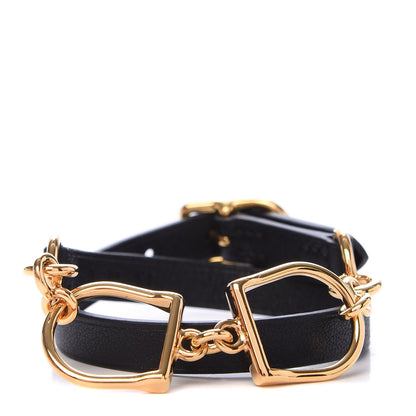Hermes Swift Etrier Double Tour Bracelet T1 Black 1 of 5