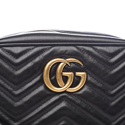 Gucci Calfskin Matelasse Small GG Marmont Chain Shoulder Bag Black 10 of 10