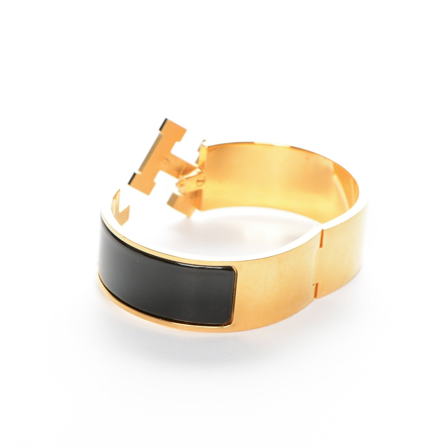 Enamel Wide Clic Clac H Bracelet GM Black