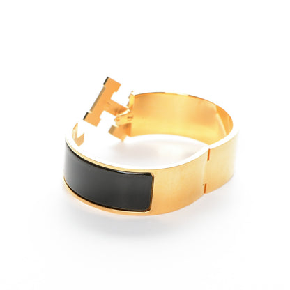 Hermes Enamel Wide Clic Clac H Bracelet GM Black 3 of 4