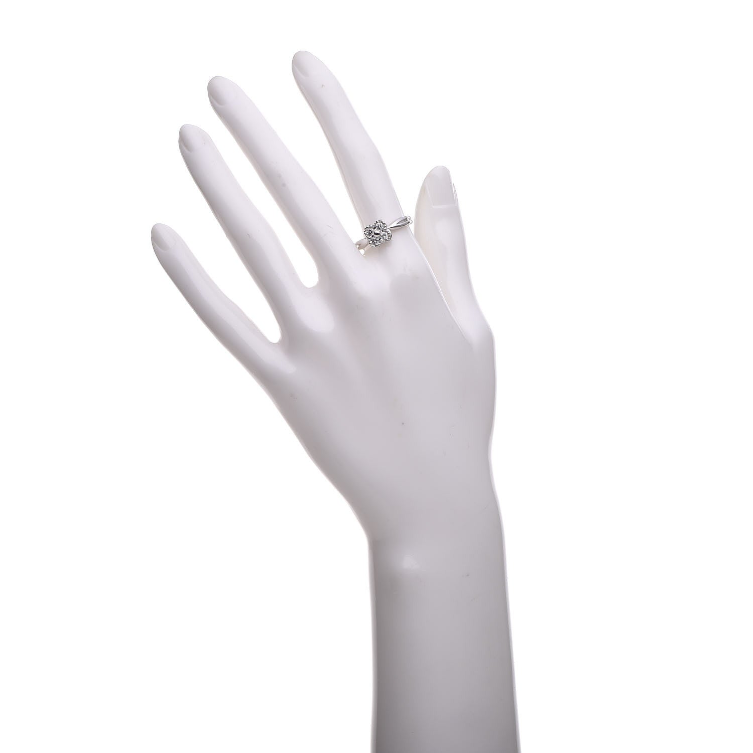 Van Cleef & Arpels 18K White Gold Diamond Arno Ring 54 7 2 of 5