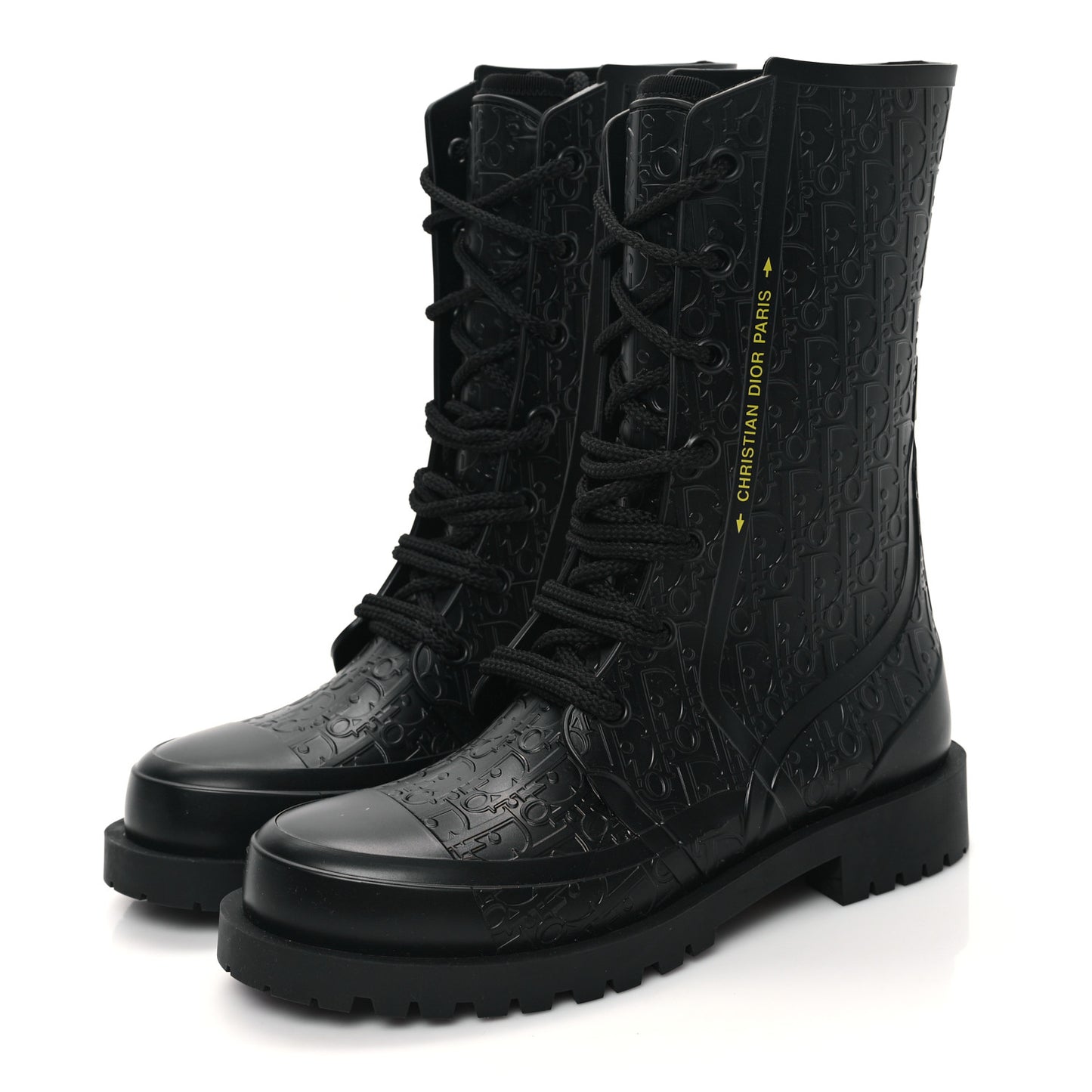 Oblique Rubber Diorcamp Boots 38 Black