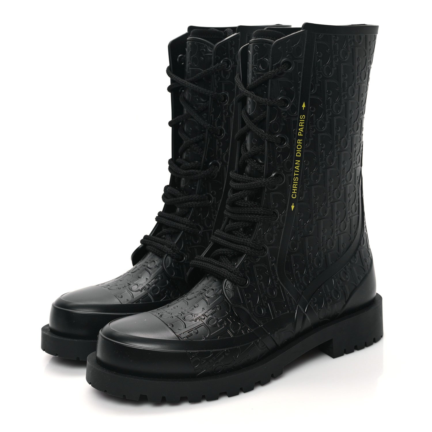 Christian Dior Oblique Rubber Diorcamp Boots 38 Black 3 of 8