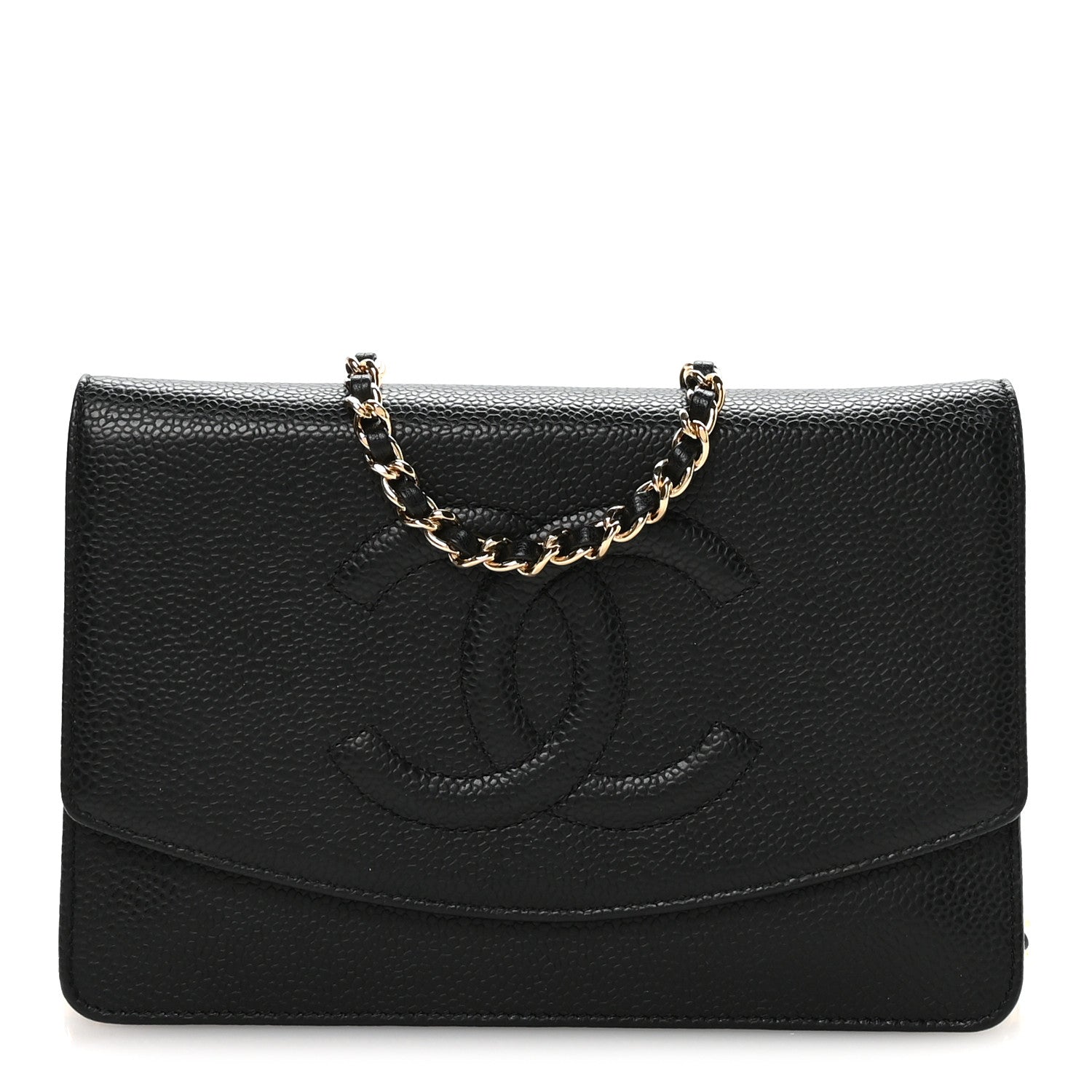 Chanel Caviar Timeless CC Wallet On Chain WOC Black 1 of 11