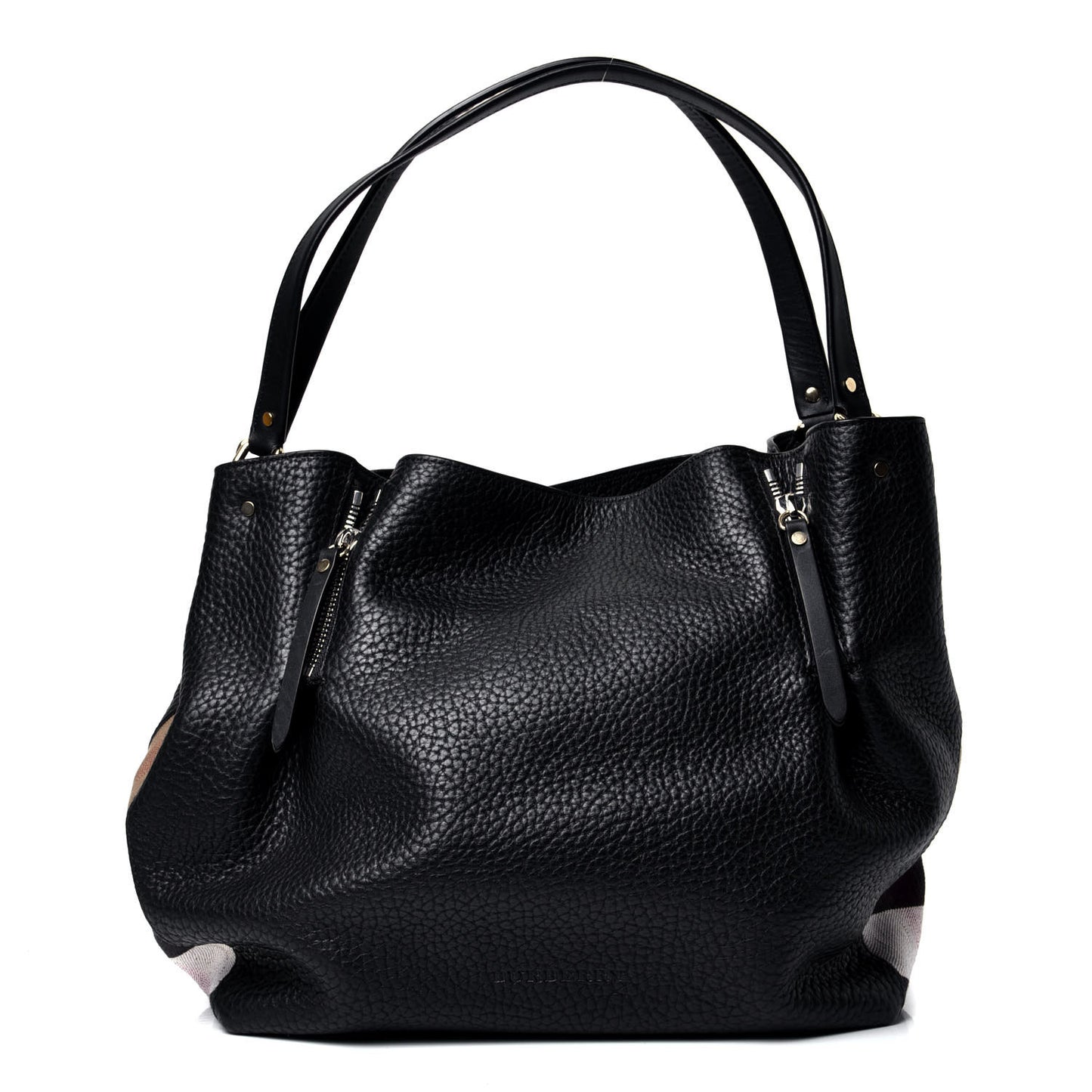 Grainy Calfskin House Check Medium Maidstone Black