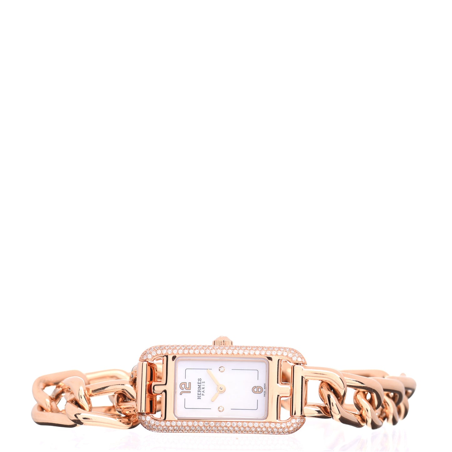 18K Rose Gold Diamond Mother of Pearl 17mm Nantucket Quartz Watch
