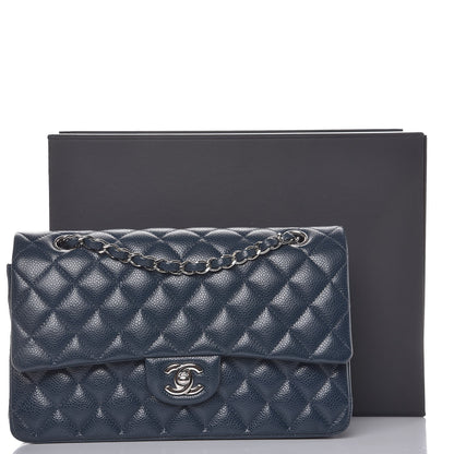 Chanel Caviar Quilted Medium Double Flap Dark Blue 11 of 11
