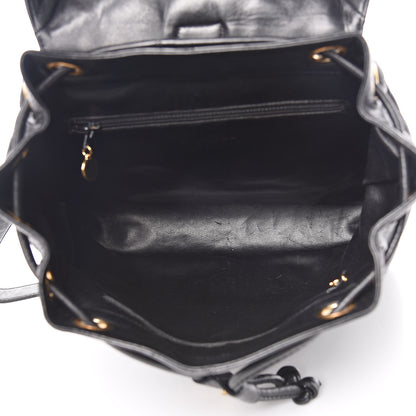 Chanel Lambskin Quilted Drawstring Backpack Black 5 of 14