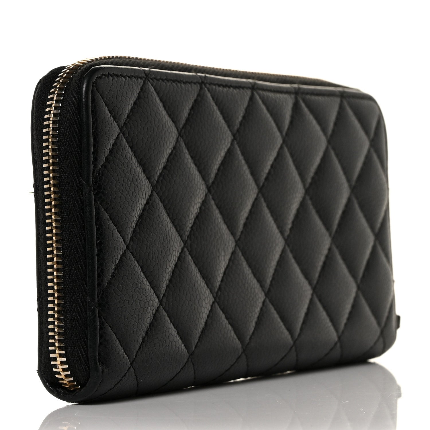 Chanel Caviar Quilted Large Gusset Zip Around Wallet Black 3 of 11